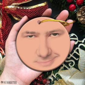 Circle Ornament The Office TV Show Kevin Malone Face Christmas Ornament Funny Holiday Gift