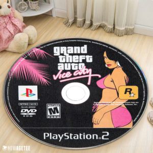 Circle Rug Carpet Grand Theft Auto Vice City PlayStation 2 Disc Round Rug Carpet