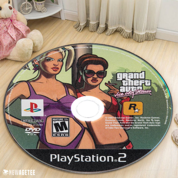 Circle Rug Carpet Grand Theft Auto Vice City Stories Play Station 2 Disc Round Rug Carpet