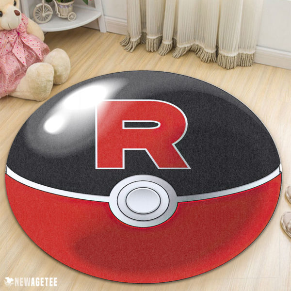 Circle Rug Carpet Pokemon Team Rocket Ball Round Rug Carpet