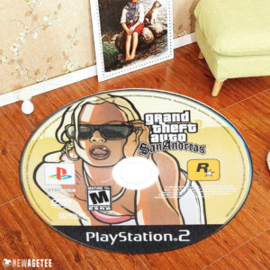 Circle Rug Grand Theft Auto San Andreas PlayStation 2 Disc Round Rug Carpet