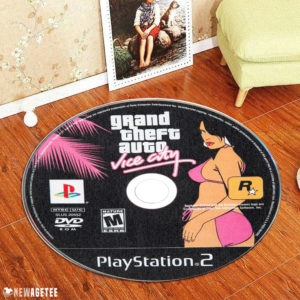 Circle Rug Grand Theft Auto Vice City PlayStation 2 Disc Round Rug Carpet