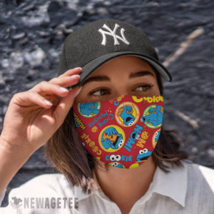 Cloth Face Mask Sesame Street Digital Characters Cookie Monster face mask