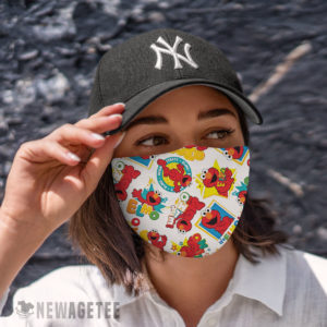Cloth Face Mask Sesame Street Digital Tossed Elmo face mask