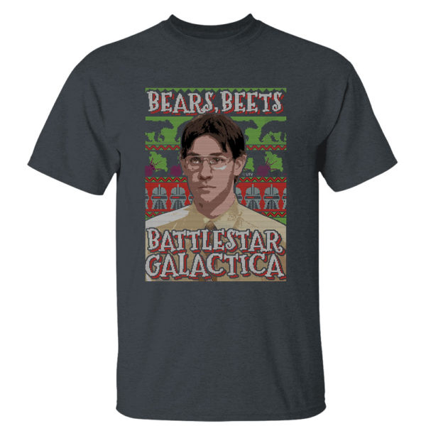 Dark Heather T Shirt Bears Beats Jim Battlestar Galactica The Office Christmas Sweatshirt