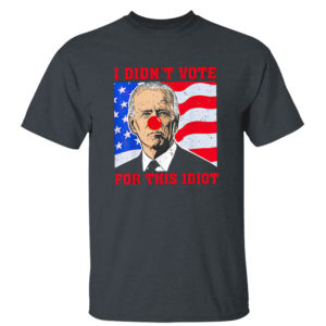 Dark Heather T Shirt Biden Sucks I didnt Vote For This Idiot American flag Shirt