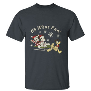 Dark Heather T Shirt Disney Mickey Minnie And Pluto Oh What Fun Christmas Sled Sweatshirt