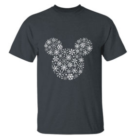 Dark Heather T Shirt Disney Mickey Mouse Icon Holiday White Snowflakes SweatShirt