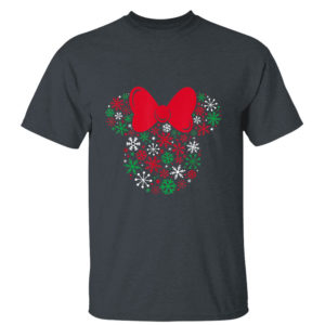 Dark Heather T Shirt Disney Minnie Mouse Icon Holiday Snowflakes SweatShirt