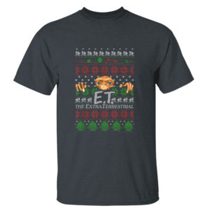 Dark Heather T Shirt E.T. The Extraterrestrial Ugly Christmas Sweater Shirt