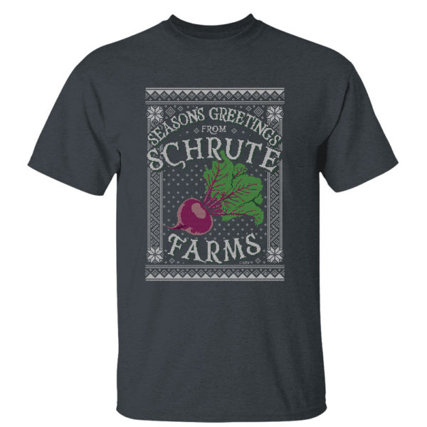 Dark Heather T Shirt Greetings from Schrute Farms