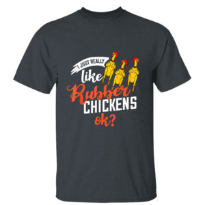 Dark Heather T Shirt Rubber Chicken Screaming Costume T Shirt