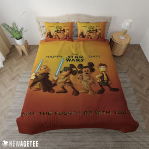 Duvet Cover Mickey Mouse Minnie Mouse Disney Star Wars Happy Day Duvet Cover and Pillow Case Bedding Set