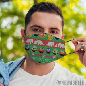 Face Mask Sesame Street Ugly Christmas Sweater face mask