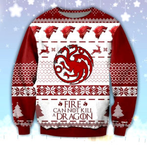 Fire Cannot Kill The Dragon Ugly Christmas Sweater