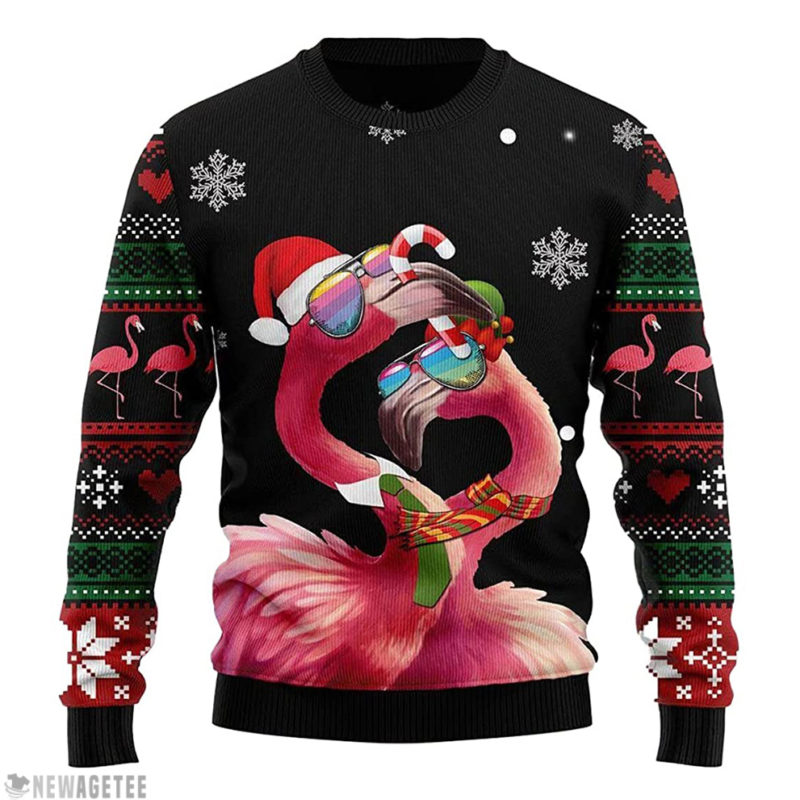 Flamingo Couple Unisex Ugly Christmas Knitted Sweater