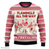 Flamingo Flamingle All The Way Unisex Wool Ugly Christmas Sweater