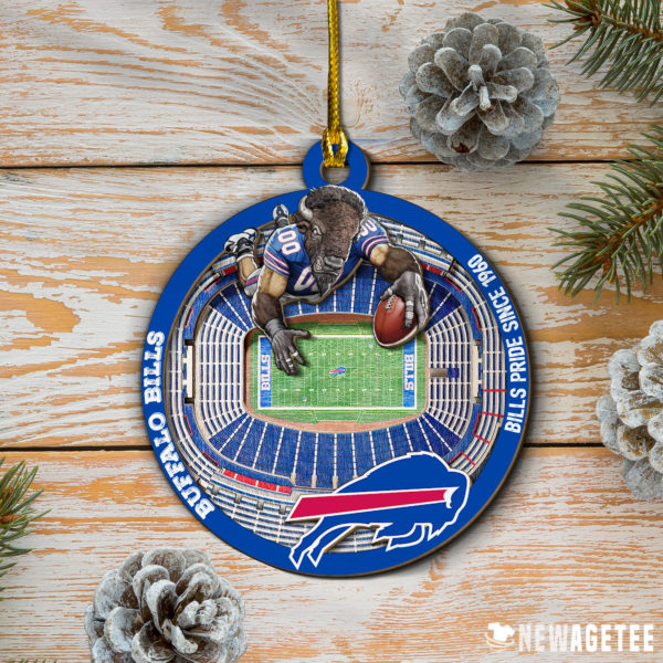 Buffalo Bills NFL StadiumView Layered Wood Christmas Ornament