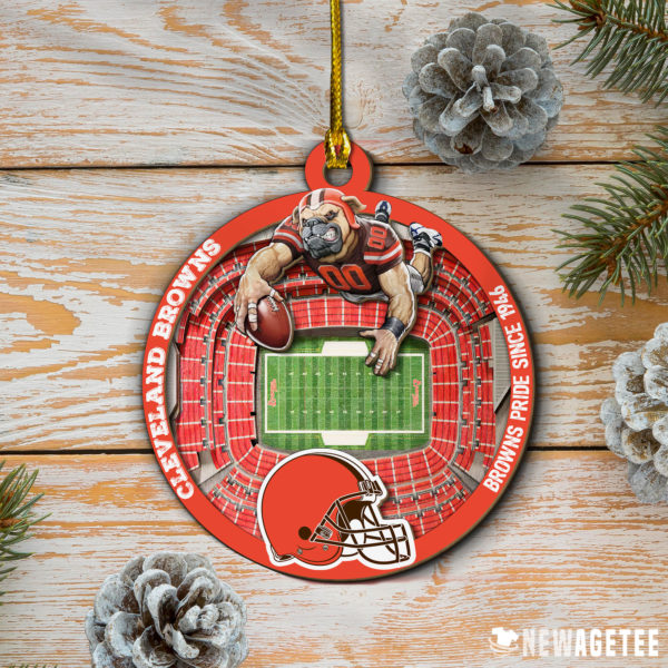 Cleveland Browns NFL StadiumView Layered Wood Christmas Ornament