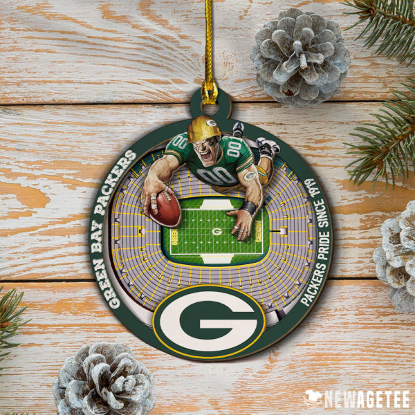 Green Bay Packers NFL StadiumView Layered Wood Christmas Ornament