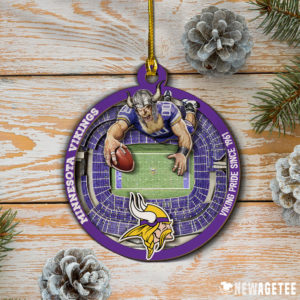 Gift Ornament Minnesota Vikings NFL StadiumView Layered Wood Christmas Ornament