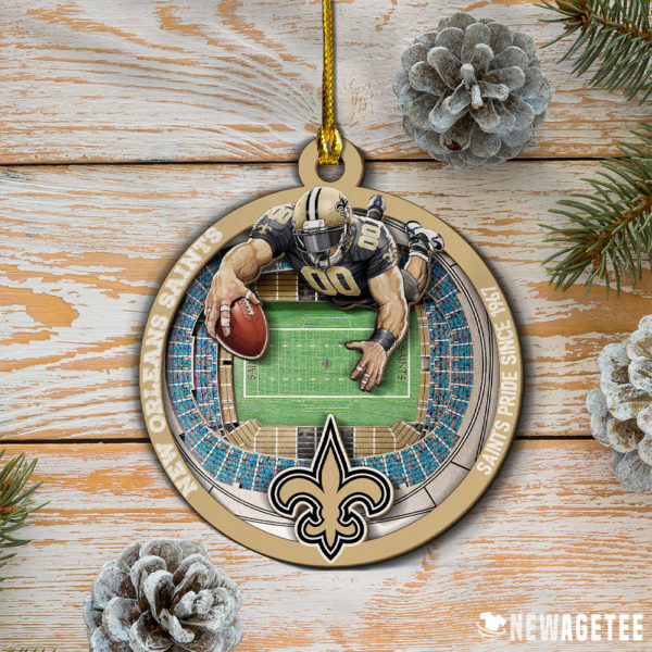 New Orleans Saints NFL StadiumView Layered Wood Christmas Ornament