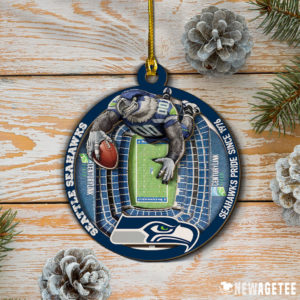 Seattle Seahawks NFL StadiumView Layered Wood Christmas Ornament