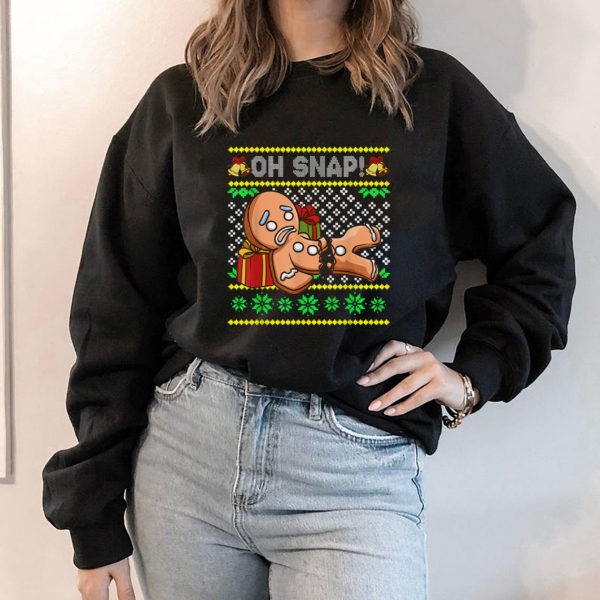 Hoodie Oh Snap Gingerbread Man Ugly Christmas Sweatshirt
