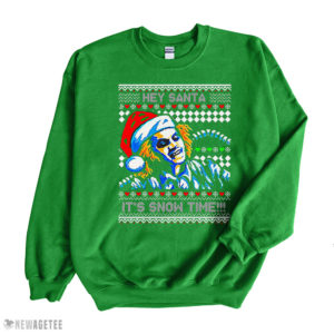 Irish Green Sweatshirt Beetlejuice Hey Santa Its Snow Time Ugly Christmas Sweatshirt