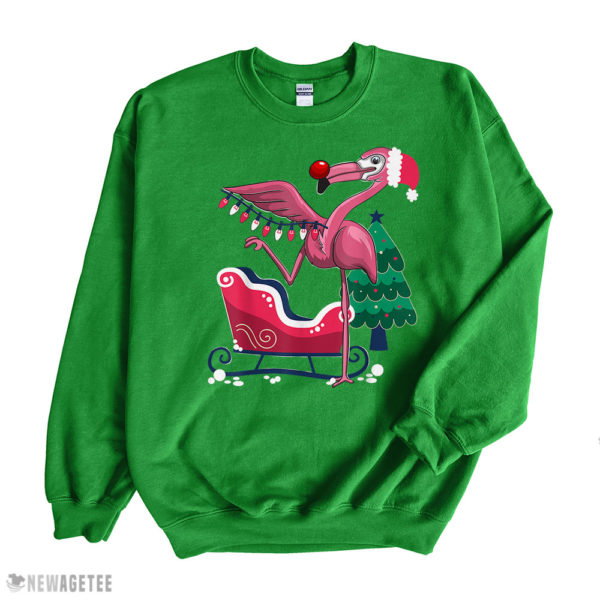 Irish Green Sweatshirt Christmas Flamingo Tropic Winter Gifts T Shirt