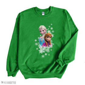 Irish Green Sweatshirt Disney Frozen Anna and Elsa Snowflakes Sweatshirt