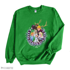 Irish Green Sweatshirt Disney Frozen Christmas Wreath Group Shot SweatShirt