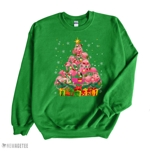 Irish Green Sweatshirt Flamingo Christmas Tree Matching Family Group Pajama T Shirt