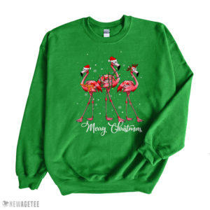 Irish Green Sweatshirt Santa Flamingo Christmas Lights Gift For Flamingo Lover T Shirt