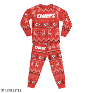 Kid Kansas City Chiefs Ugly Pattern Raglan Pajamas Set