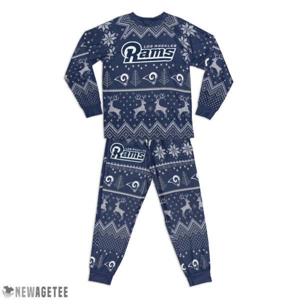 Los Angeles Rams Ugly Christmas Raglan Pajamas Set