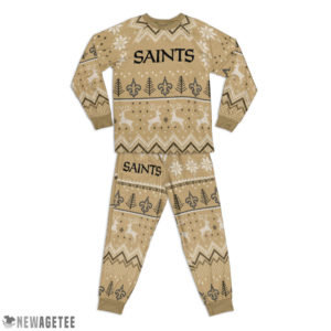 New Orleans Saints Ugly Christmas Raglan Pajamas Set