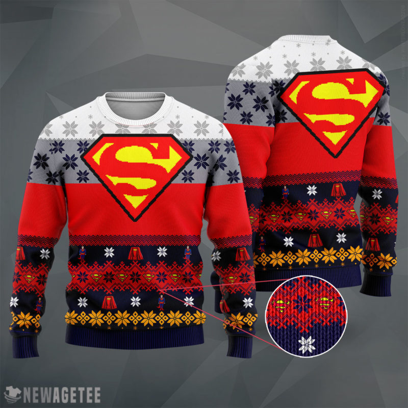 Superman Christmas Sweater Knit Ugly Holiday Sweater