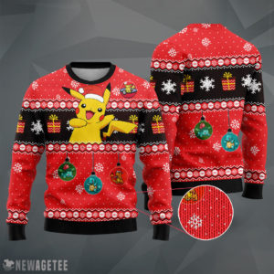 LIONNIX Mockup Sweater 3D Pikachu Pokemon Woolen Ugly Christmas Sweater