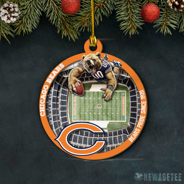 Layered Wood Ornament Chicago Bears NFL StadiumView Layered Wood Christmas Ornament
