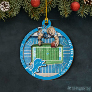 Detroit Lions NFL StadiumView Layered Wood Christmas Ornament