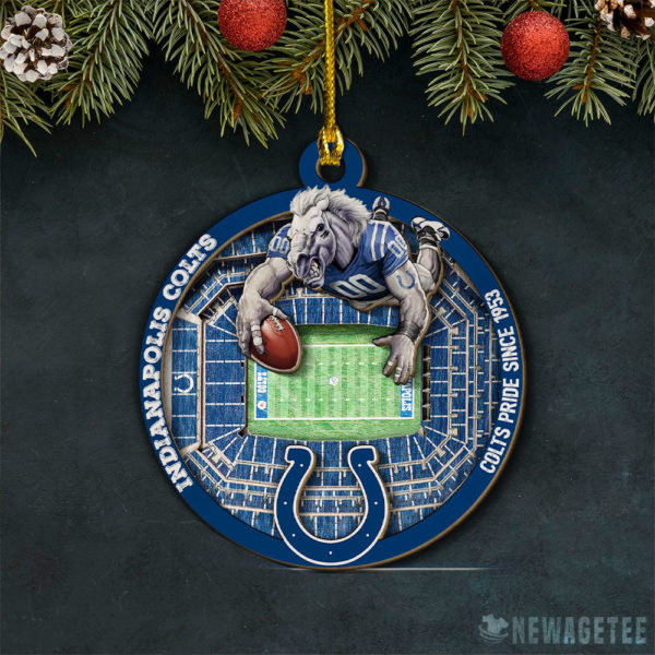 Indianapolis Colts NFL StadiumView Layered Wood Christmas Ornament
