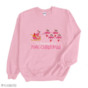 Light Pink Sweatshirt Flamingo Im Dreaming Of A Pink Christmas T Shirt