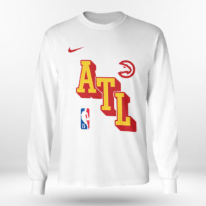 Longsleeve shirt Atlanta Hawks Nike White Courtside Performance Block T Shirt