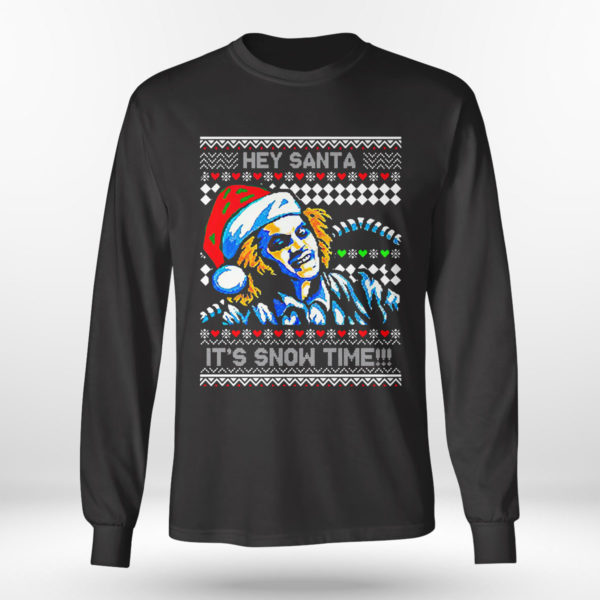 Longsleeve shirt Beetlejuice Hey Santa Its Snow Time Ugly Christmas Sweatshirt