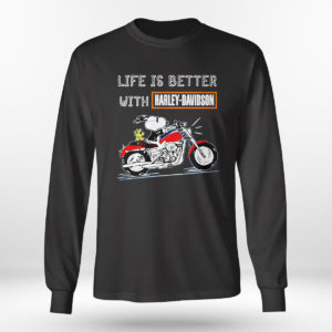 Longsleeve shirt Best snoopy life is better with Harley Davidson shirt