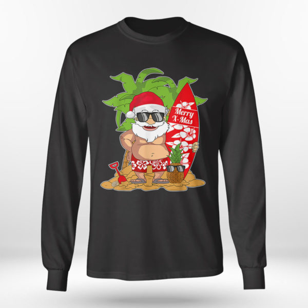 Longsleeve shirt Christmas in July I Santa Hawaiian Surfing T Shirt