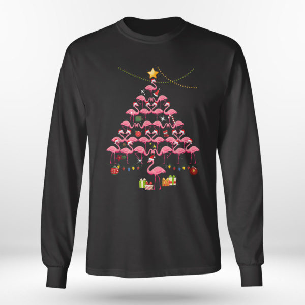 Longsleeve shirt Cute Flamingos Christmas Tree T Shirt