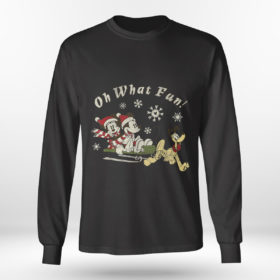Longsleeve shirt Disney Mickey Minnie And Pluto Oh What Fun Christmas Sled Sweatshirt