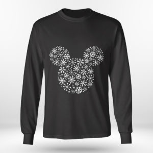 Longsleeve shirt Disney Mickey Mouse Icon Holiday White Snowflakes SweatShirt